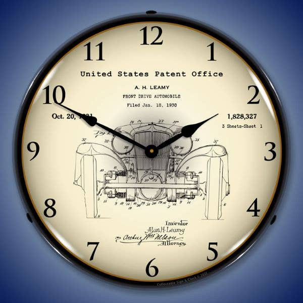 1930 L- 29 Cord A. H. Leamy Front Wheel Drive Patent for wholesale by Collectable Sign and Clock LLC.