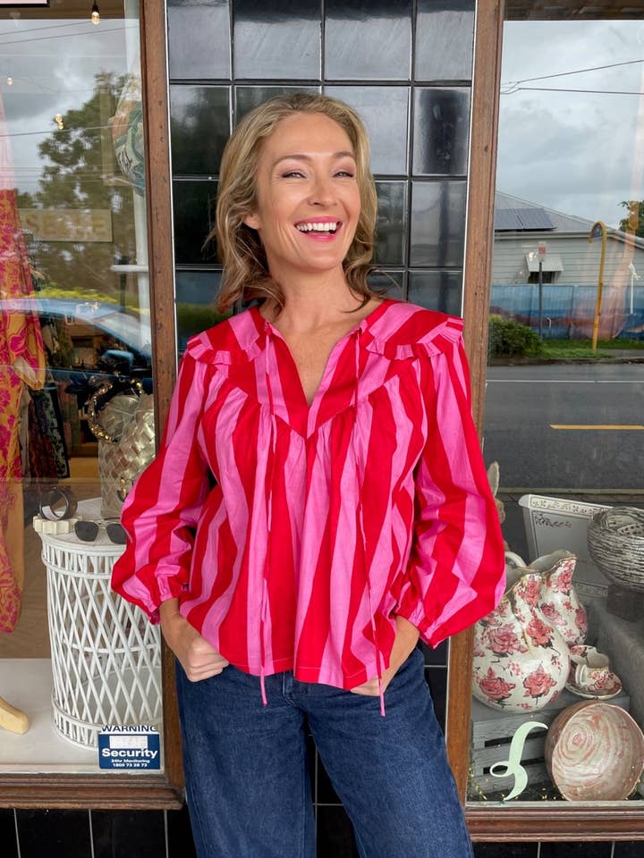 ROSELLE CAMICETTA LALAL A RIGHE GRANDI per la vendita all'ingrosso da parte di Roselle