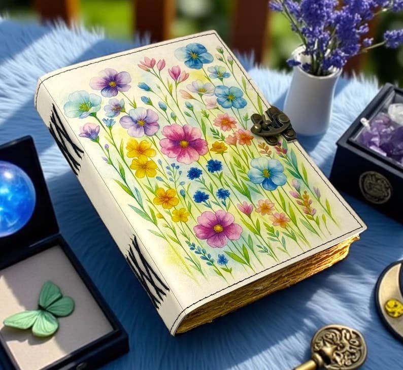 Leatherooze - Vente Journal intime - Grimoire en cuir fait main, livre des ombres rechargeable1