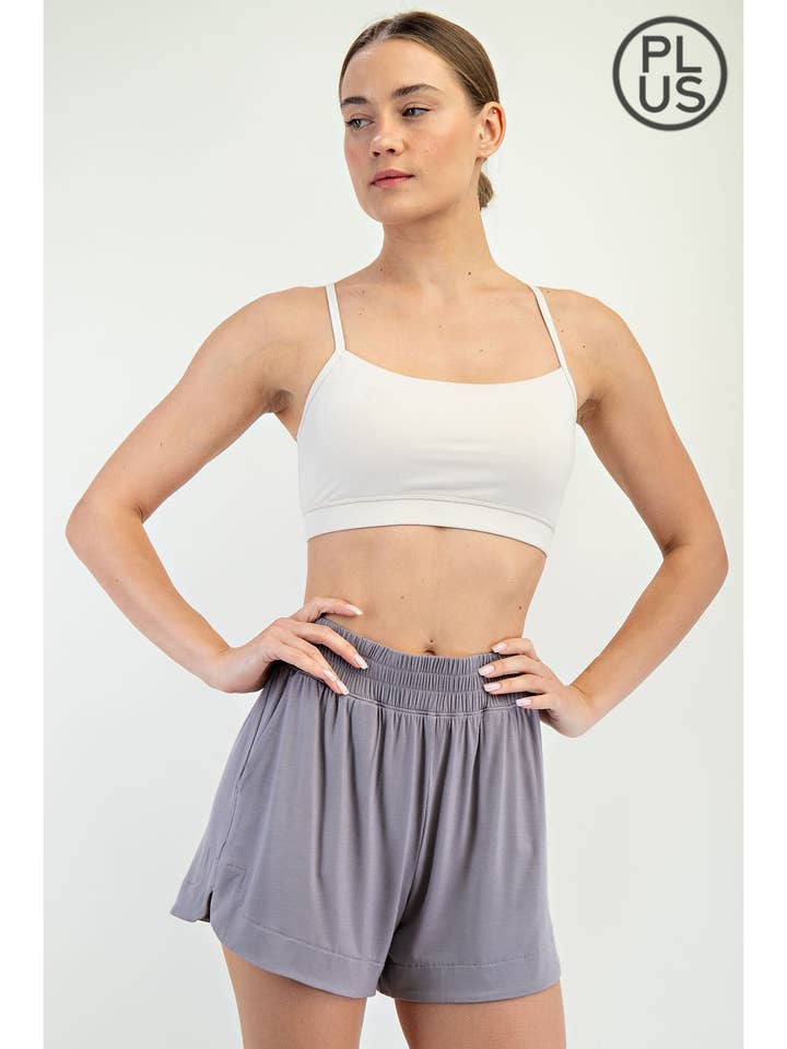 PLUS SIZE VISCOSE MODAL TULIP SHORT for wholesale by Rae Mode