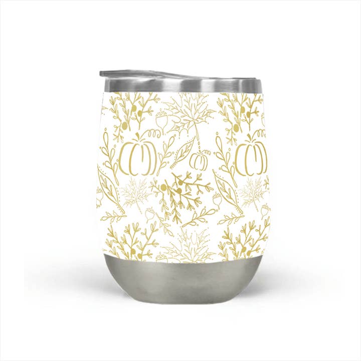 Lauren Ullrich Art - Wholesale Insulated Mug/Tumbler - Fall Pattern Wine Tumbler