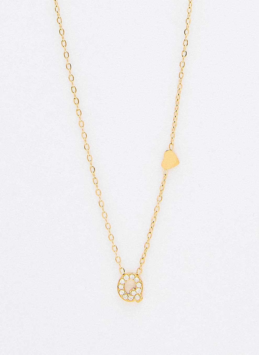 Cassette Barcelona - Vente Colliers à pendentif - Collier Initial avec Détail Cœur & Pierres de Zirconium16