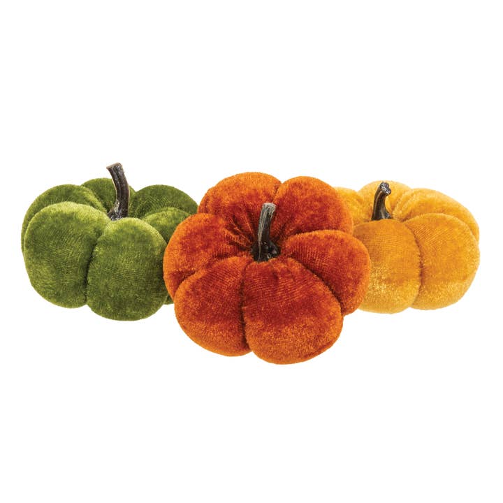 Bright Ideas - Wholesale Decorative Tabletop Object - 9/Set Velvet Pumpkins