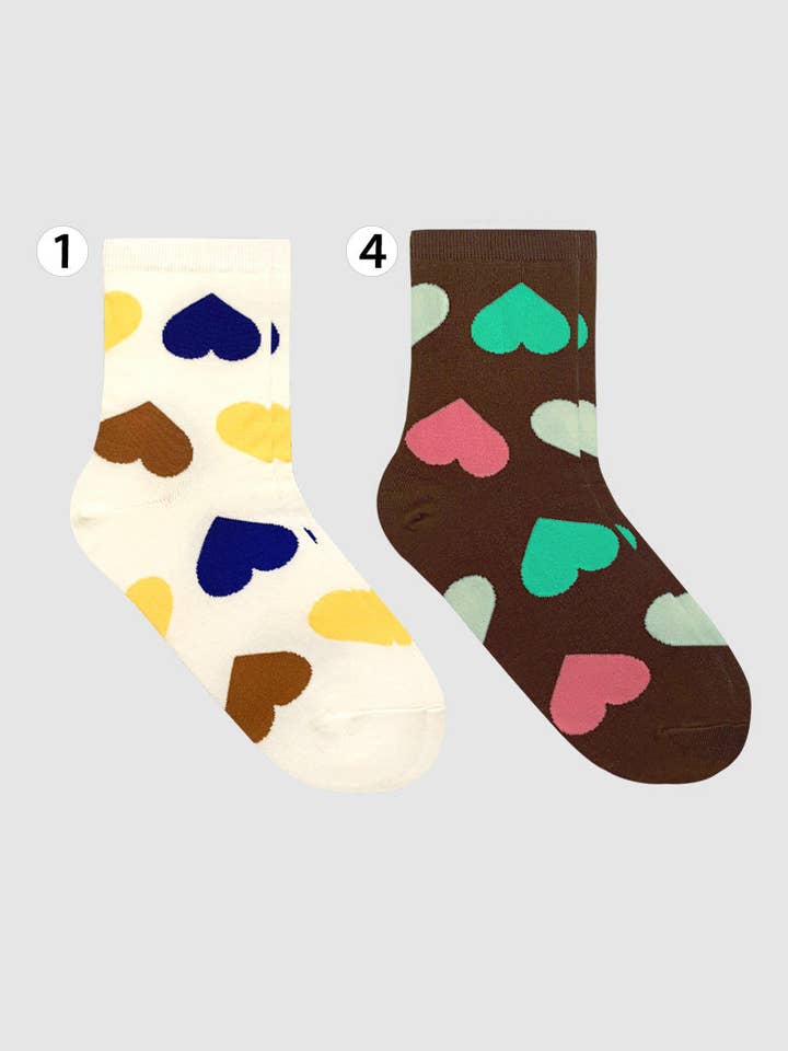 Women's Crew Triple Big Heart Socks for wholesale by 7DAYSSOCKS