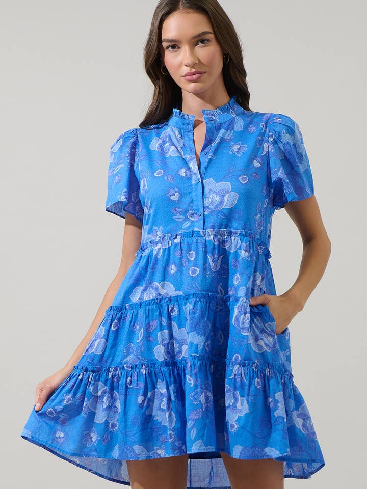 Selma Floral Otis Tiered Mini Dress for wholesale by Sugarlips