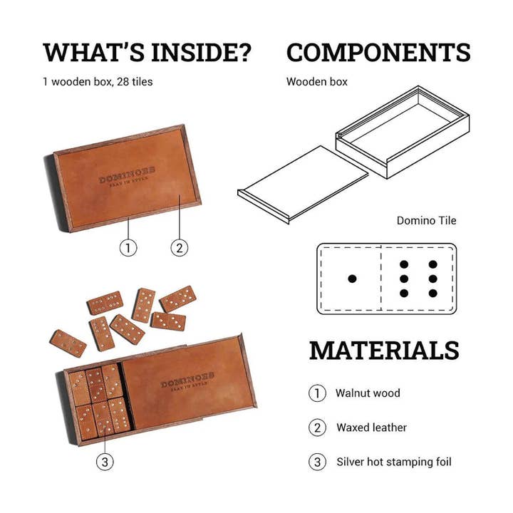 Blooh - Wholesale Dominoes - Handcrafted Leather Domino Set7
