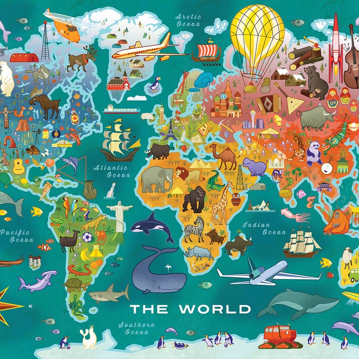 Blue Lobster Puzzles - Wholesale Puzzle - Kids - The World 100 Piece Puzzle1