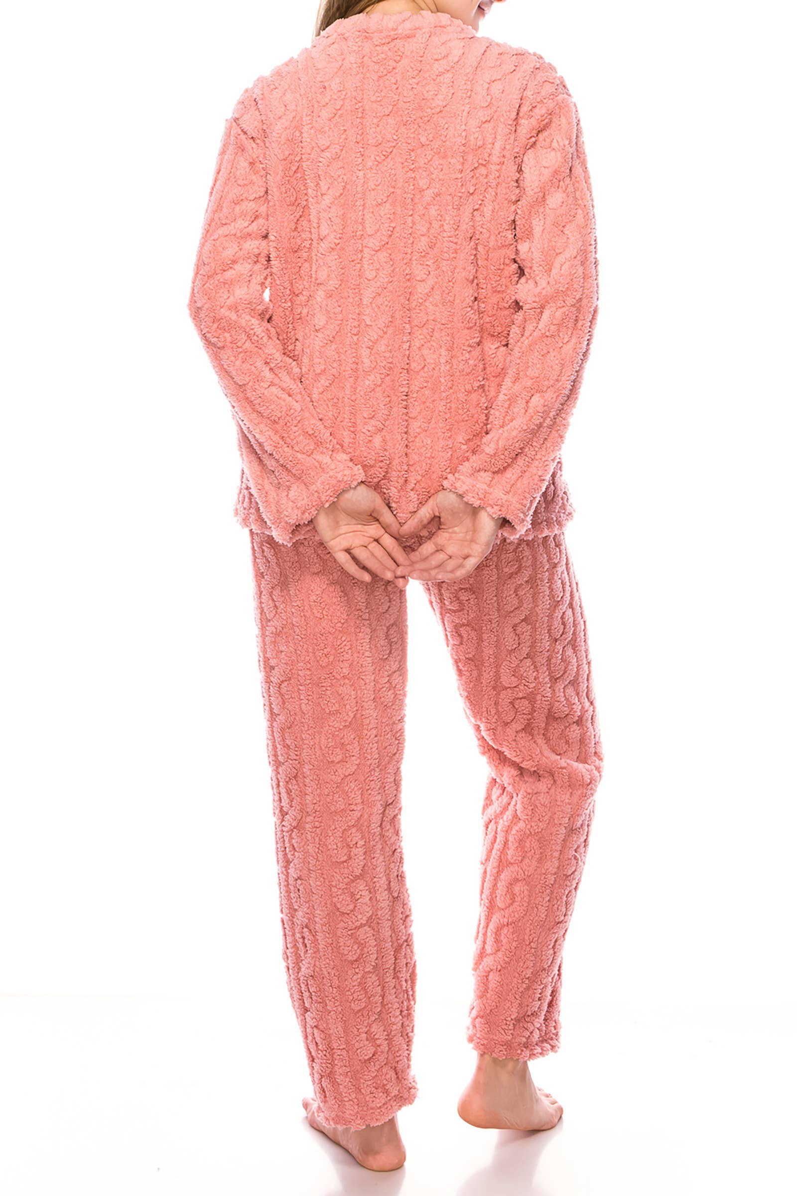 Cap Zone - Wholesale Loungeset - Dames - Kabel Fuzzy Sherpa Fleece Pyjama Sets20
