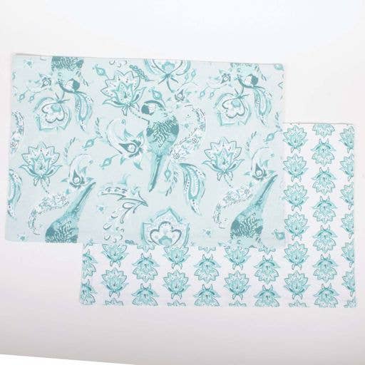 8 Oak Lane - Venta al por mayor Manteles individuales - Juego de manteles individuales reversibles Coastal Seafoam3