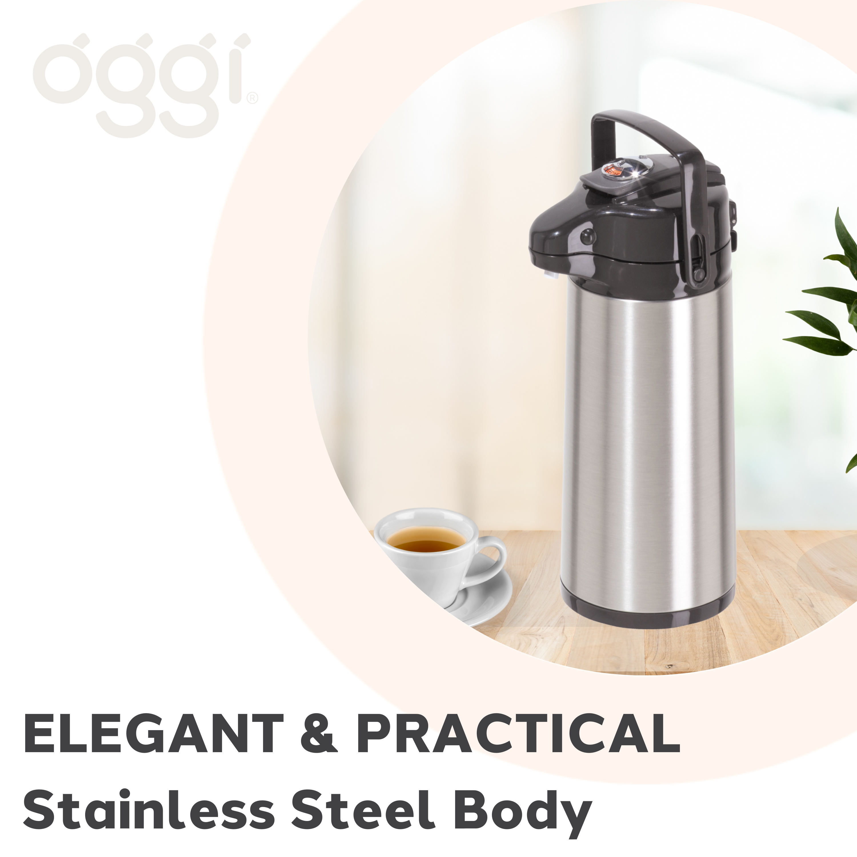 Oggi - Wholesale Carafe - Coffee Carafe - Pumpmaster, Glass Liner (1.9 lt, 64 oz)3