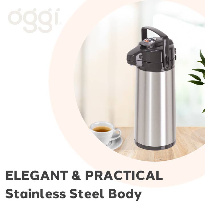 Oggi - Wholesale Carafe - Coffee Carafe - Pumpmaster, Glass Liner (1.9 lt, 64 oz)3