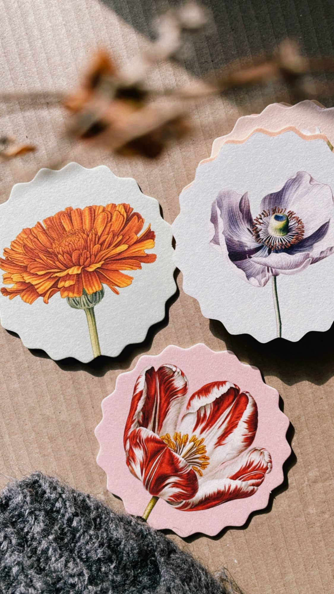 30x40 – Großhandel Untersetzer – Untersetzer-Set mit Blumenmotiven, Sternform11