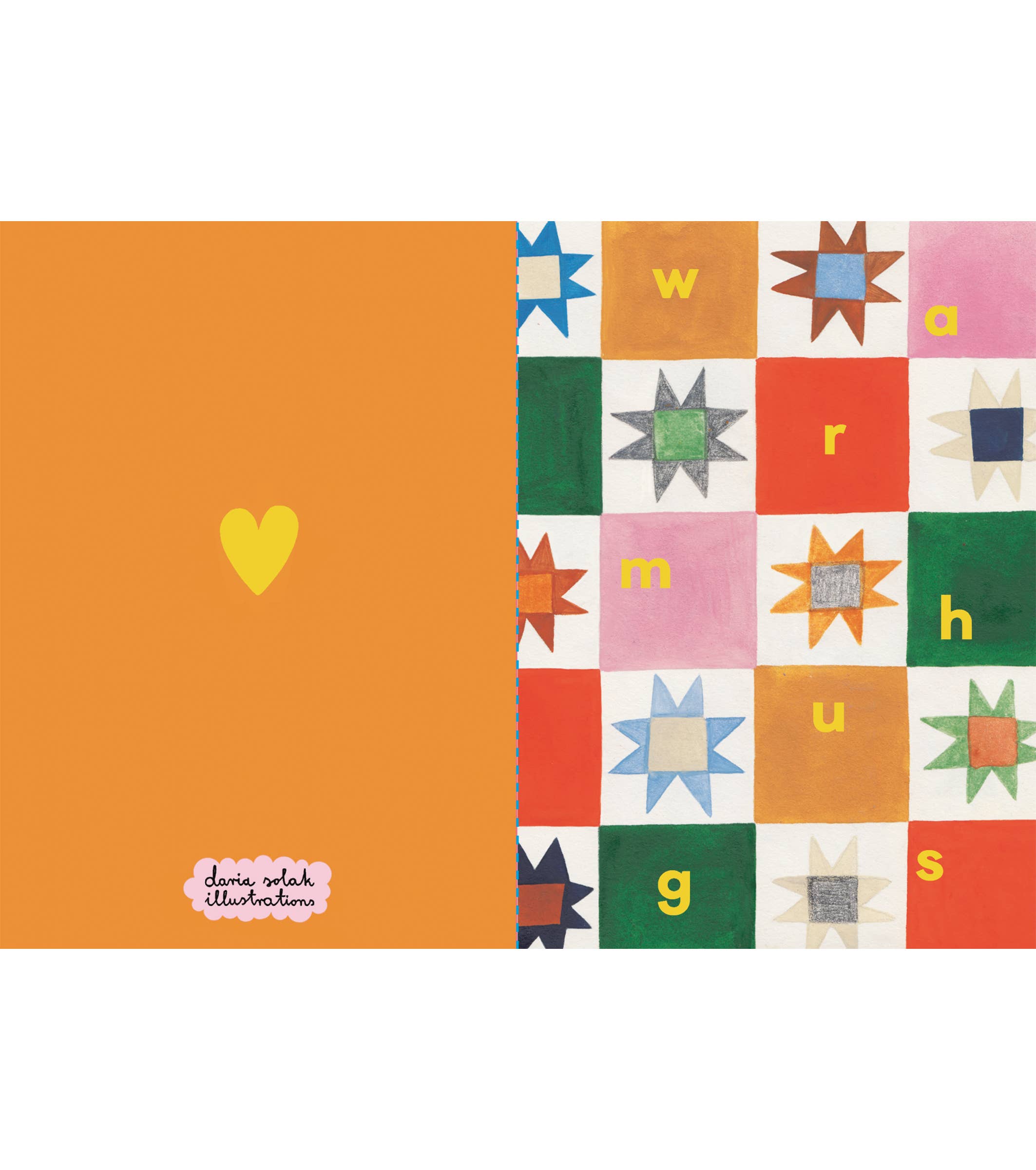 Daria Solak Illustrations - Wholesale Everyday Greeting Card - WARM HUGS PATTERN gold foil card1