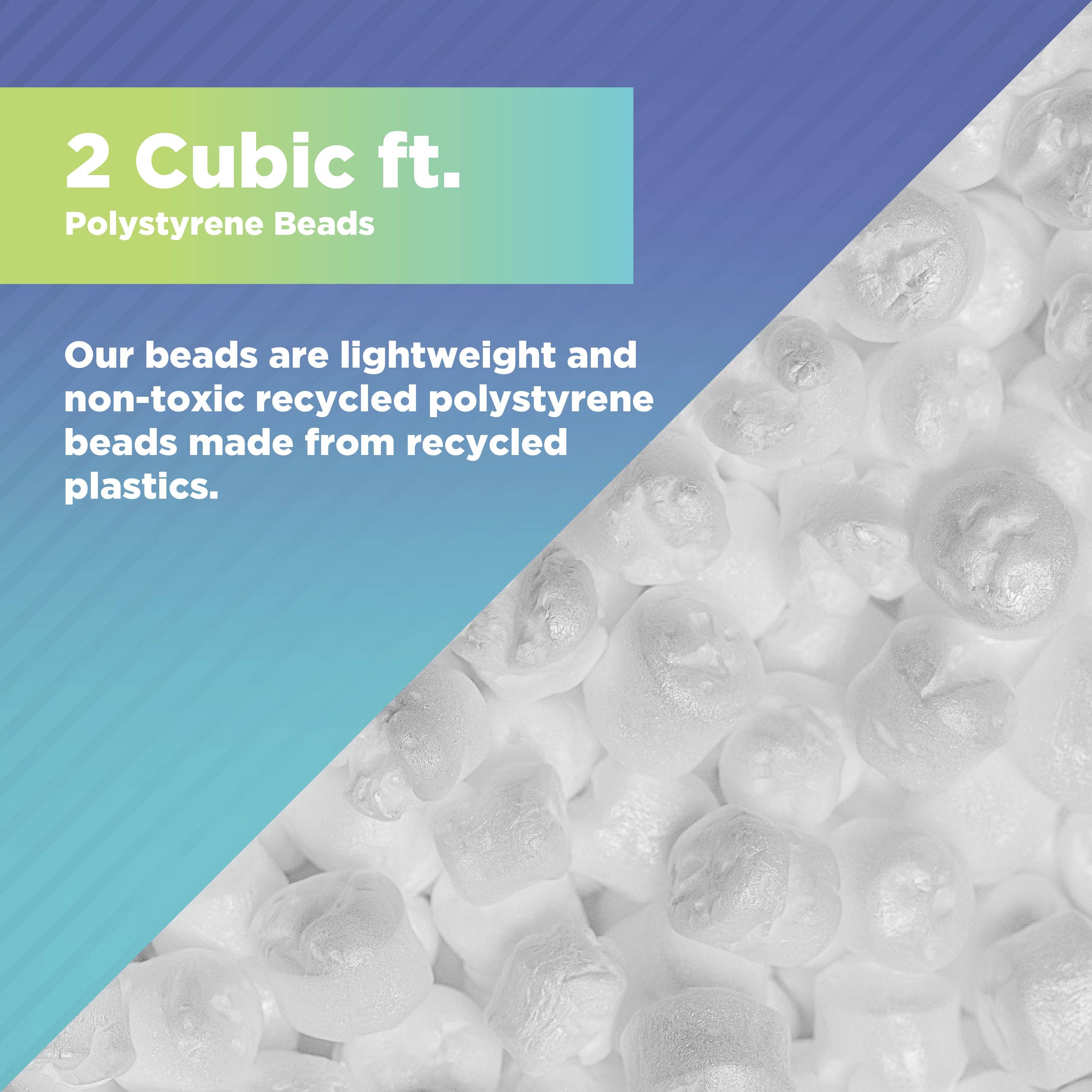 Bean Products - Vente Boîtes de conservation - Remplissage de poufs - Nouveau rembourrage de pouf recyclé non toxique15