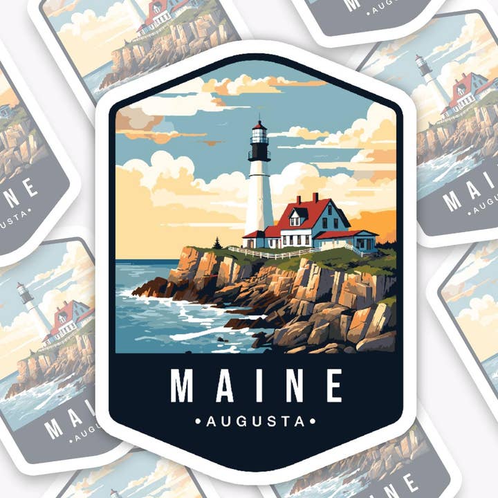 Handmade Vinyl sticker - "Maine" State for wholesale by With Love, Ell