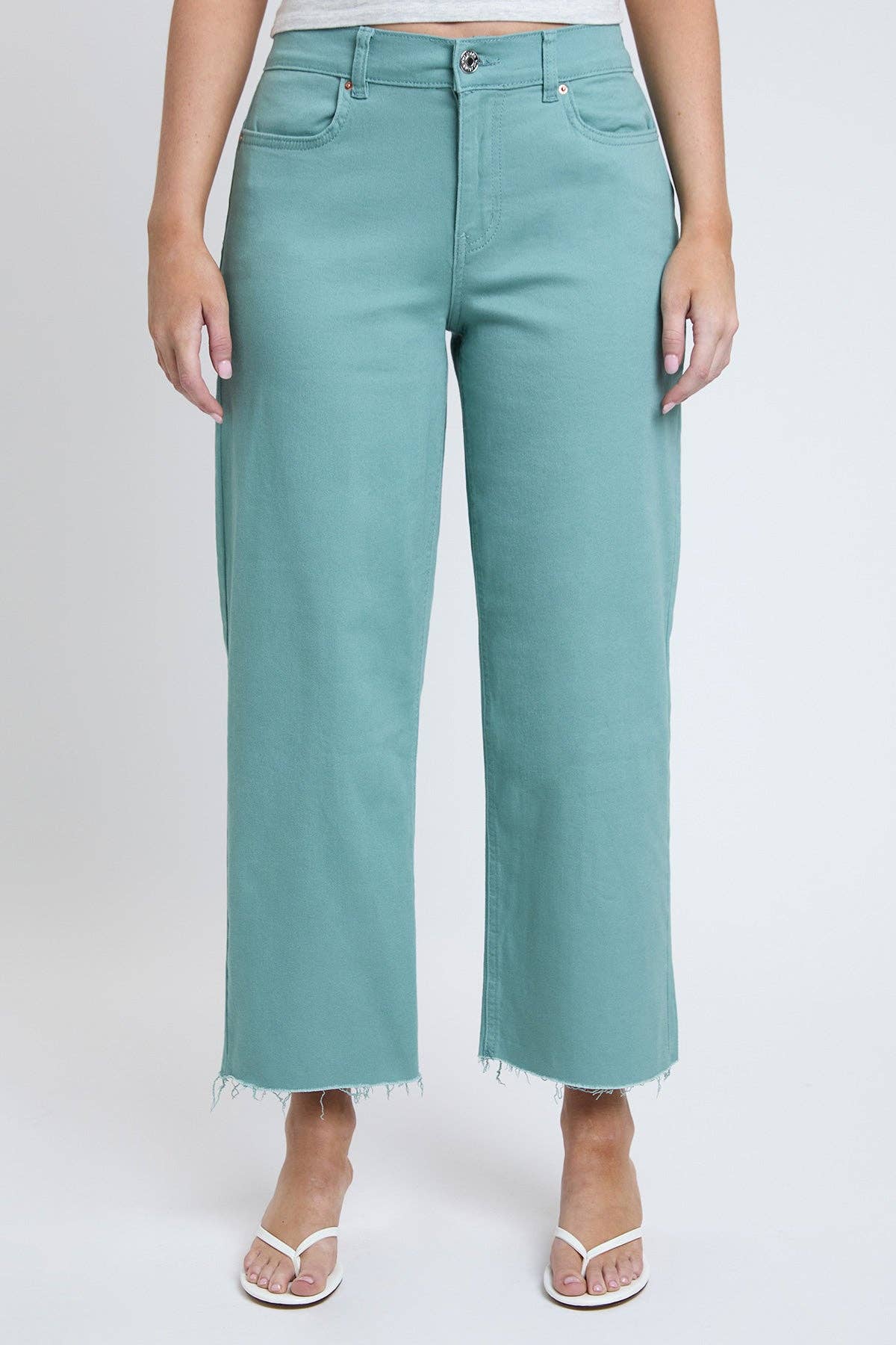 YMI - Wholesale Pants - Women's - Cropped High-Rise Wide Leg Trouser Pants-P20920713