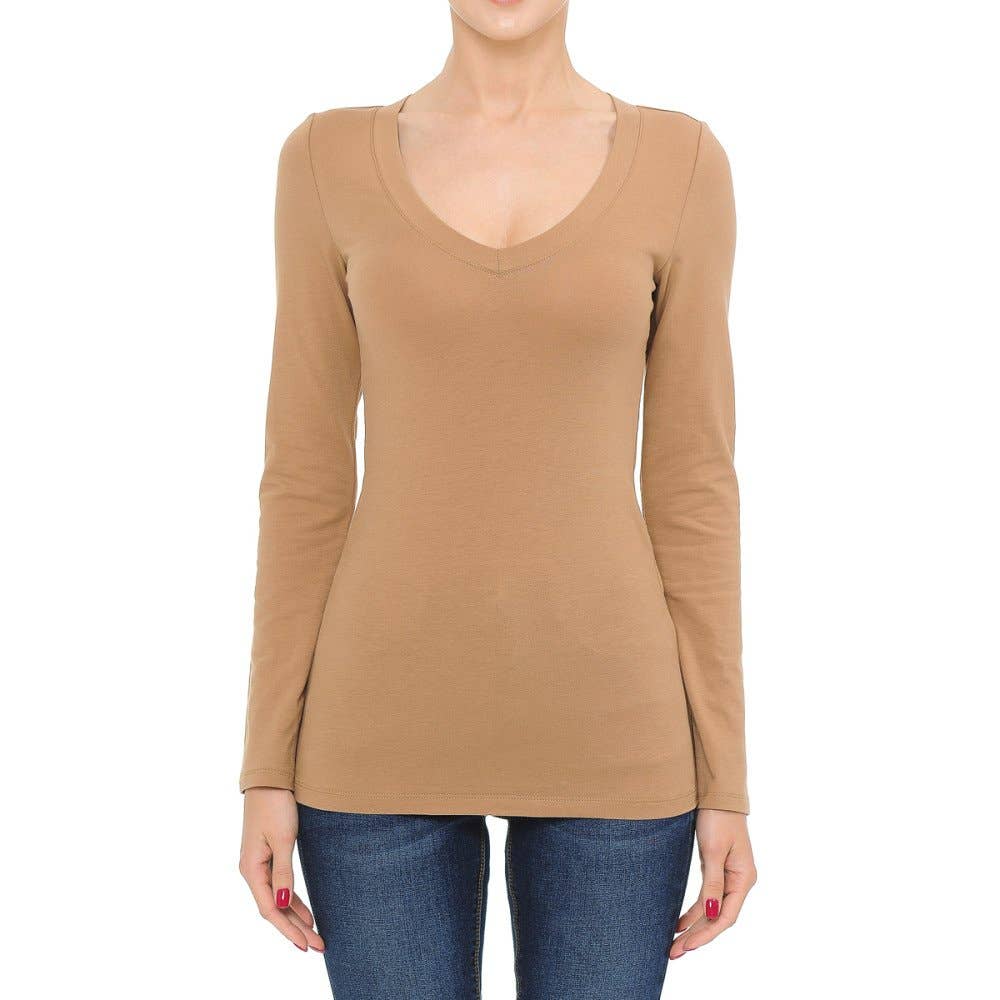 Paperdoll – wholesale Stickad topp - Dam – V-RINGAD LÅNGÄRMAD BASTOPP7