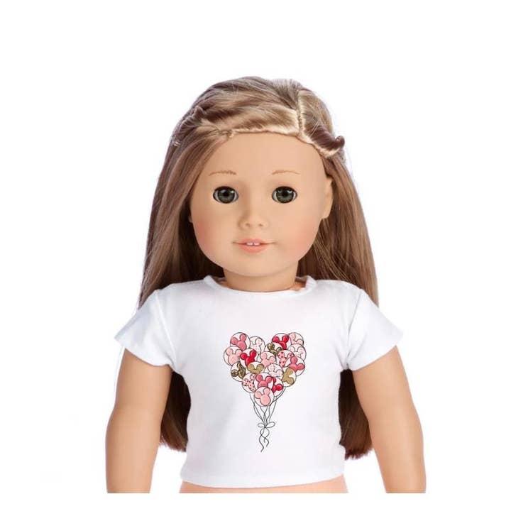 18" Doll & Kids Matching Heart Balloon T-Shirts for wholesale by Hatch & Hug