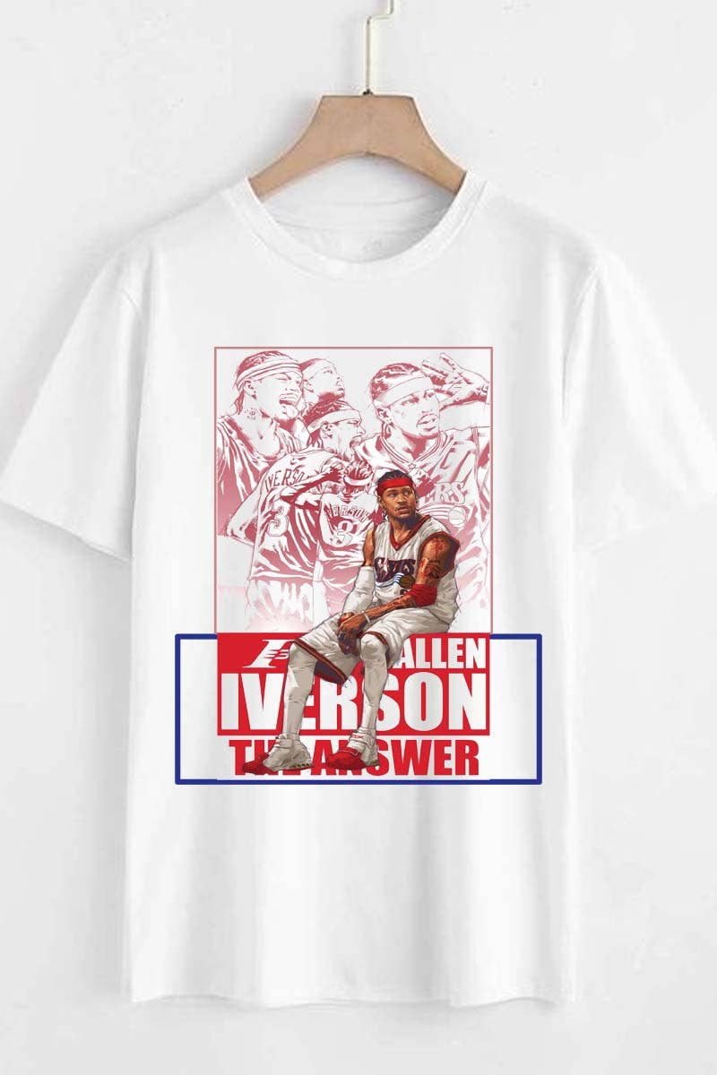 WHITE M8081 NBA graphic tee for wholesale on Faire