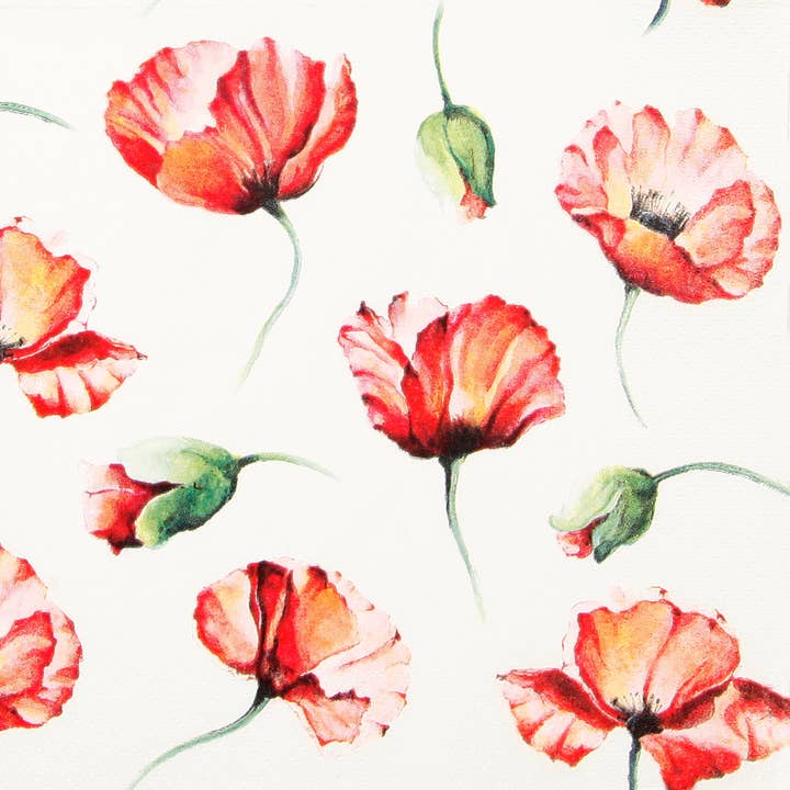 Poppy Drawing Cocktail Napkins for wholesale by Home Fashion - Carl Dietrich GmbH