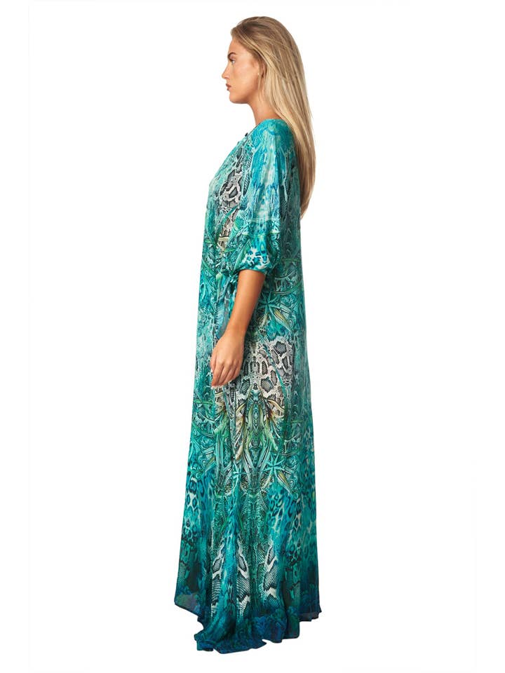 La Moda Clothing - Wholesale Kaftan - Women's - Snake Skin Maxi Kaftan Dress1