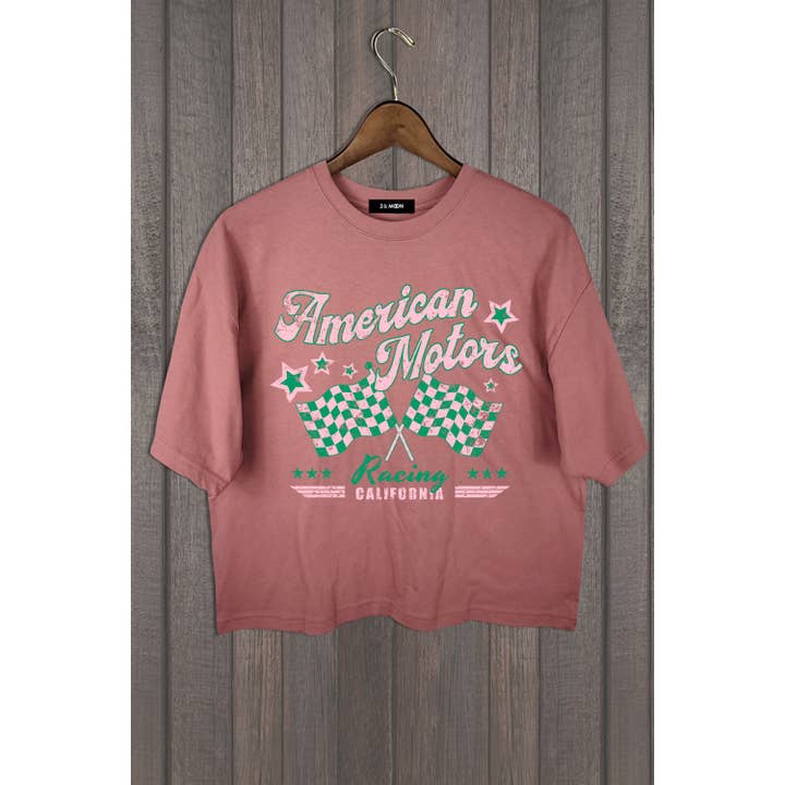 2&moon - Wholesale Screen Printed T-Shirt - Women's - AMERICAN MOTORS RACING TEE