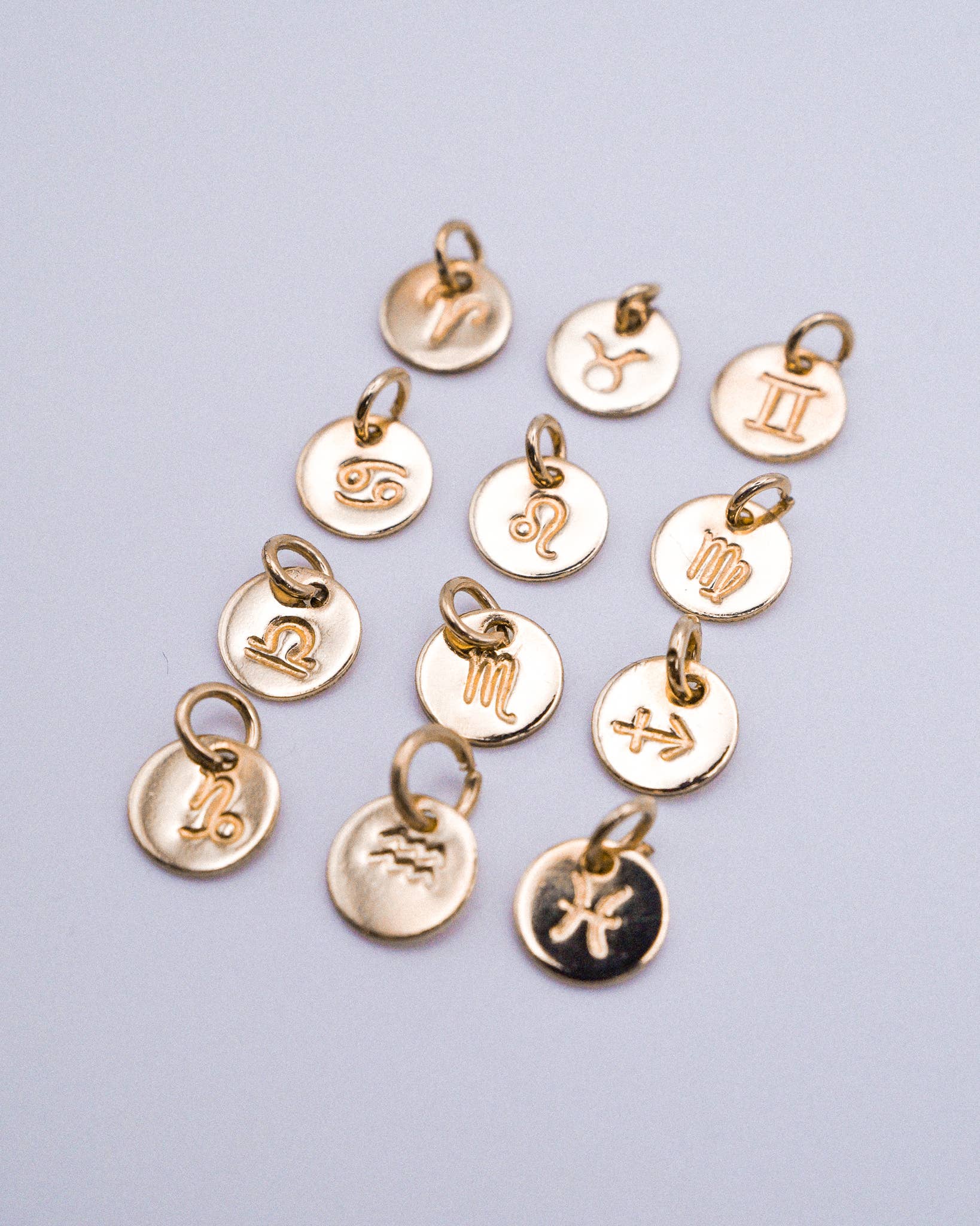 Hannah Naomi - Wholesale Individual Charm/Pendant - Tiny Zodiac Circle Charm, SOLID 14K Gold13