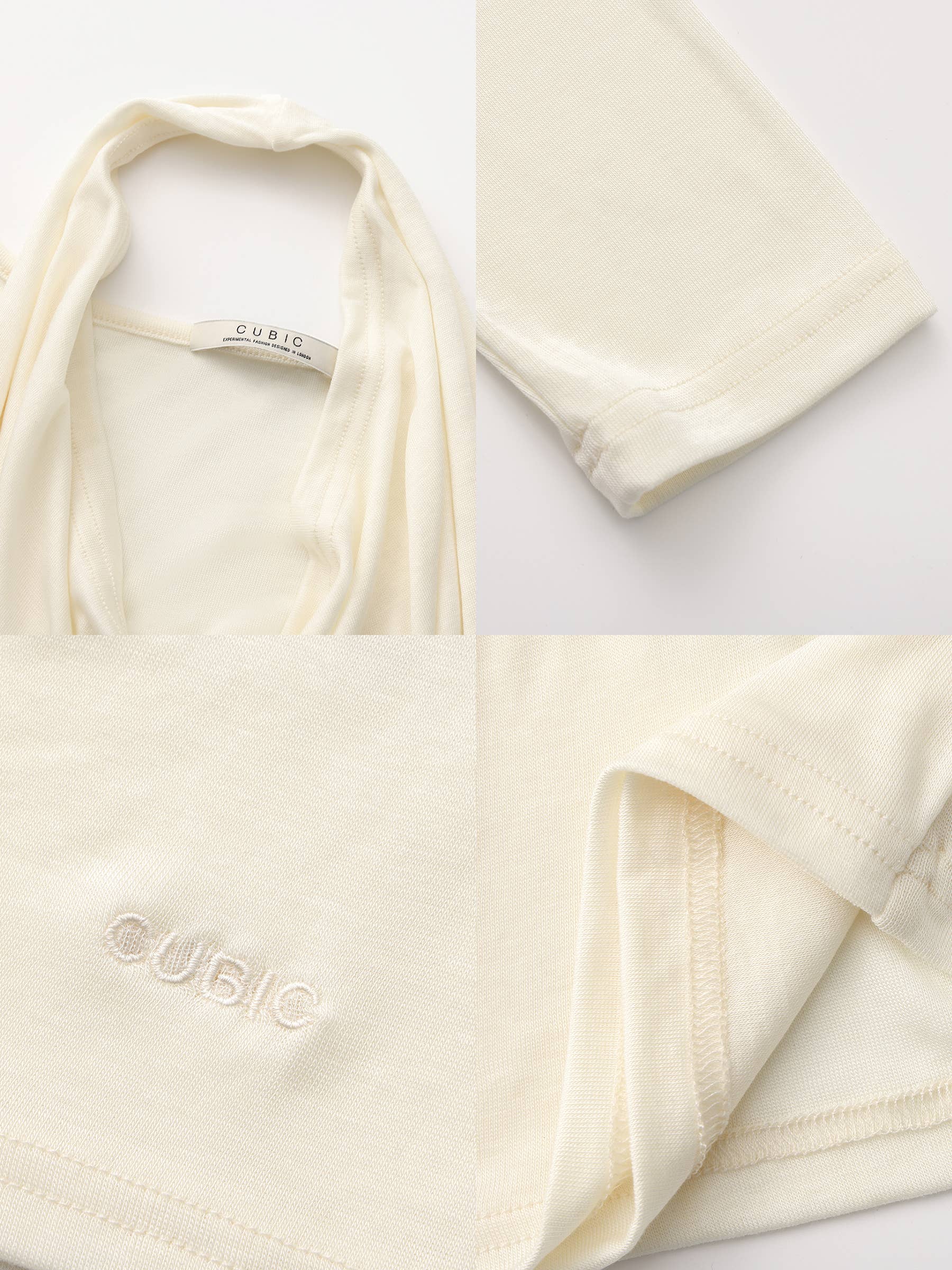 CUBIC - Wholesale Knit Top - Women's - Halter V-Neck Long-Sleeve T-Shirt15