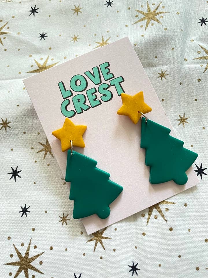 Christmas Tree Earrings for wholesale by LoveCrest