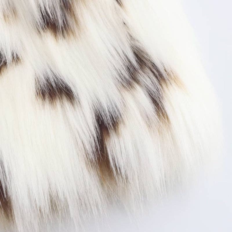 MULTI Faux Fur Animal Print Coat for wholesale on Faire8