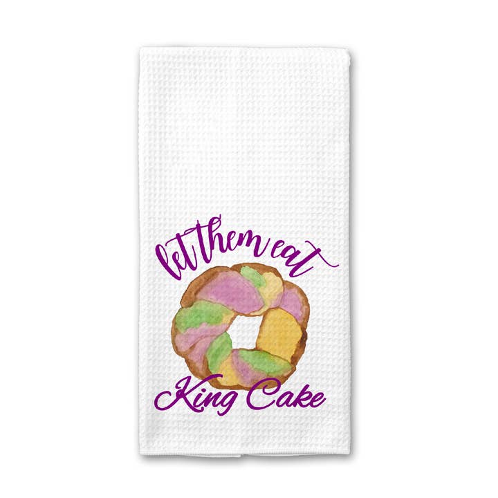 Crows Nest Atelier, LLC - Wholesale Tea towel - Let Them Eat King Cake Waffle Weave Towel