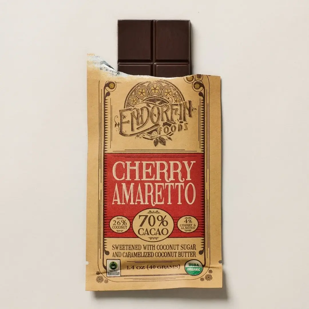 Endorfin Foods - Wholesale Chocolate Bar - Cherry Amaretto • Dark Chocolate Bar • 70% Cacao4