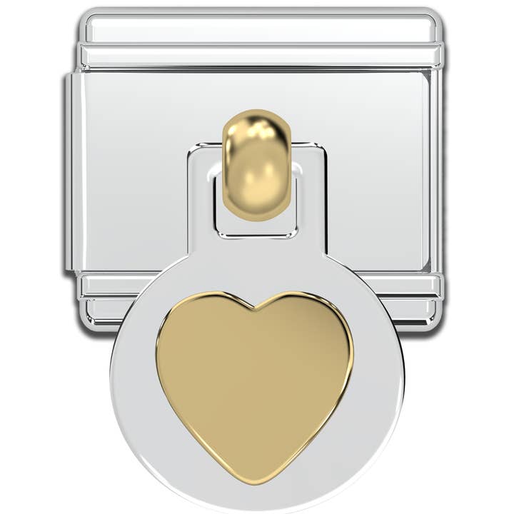 Natalia - Wholesale Individual Charm/Pendant - Italian Charm Bracelet Charms - Dangle Heart Links
