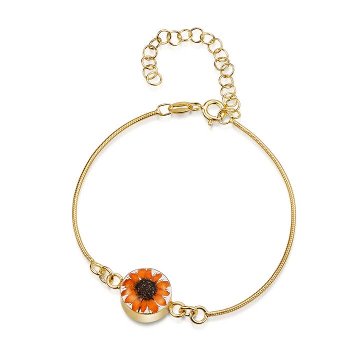 Bracelet Plaqué Or - Tournesol - Rond. pour la vente par Shrieking Violet