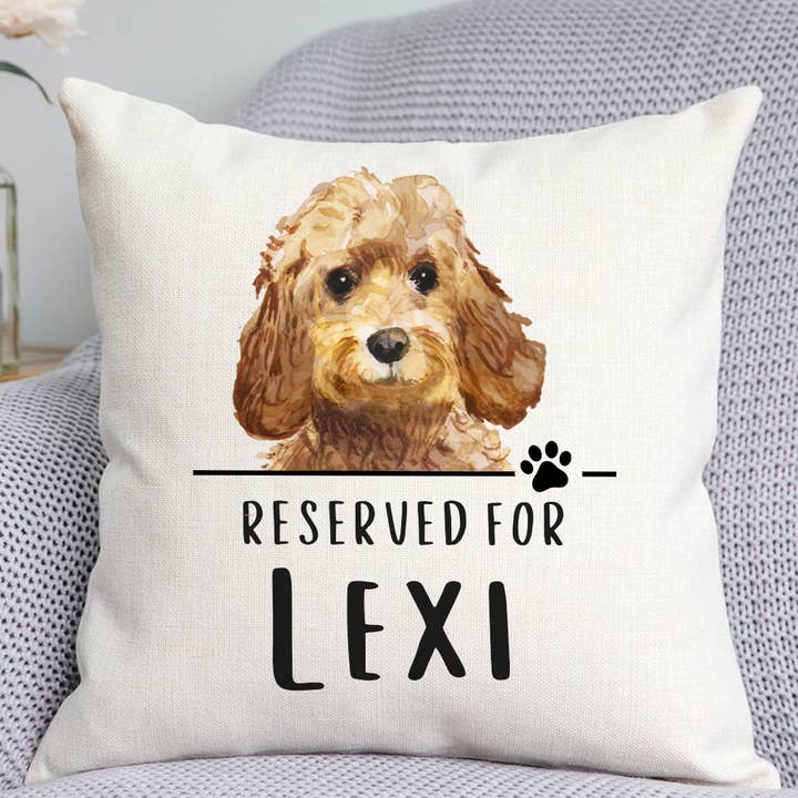 Cockapoo Reserved For Dog Cushion for wholesale by DoodlecardsBoutique