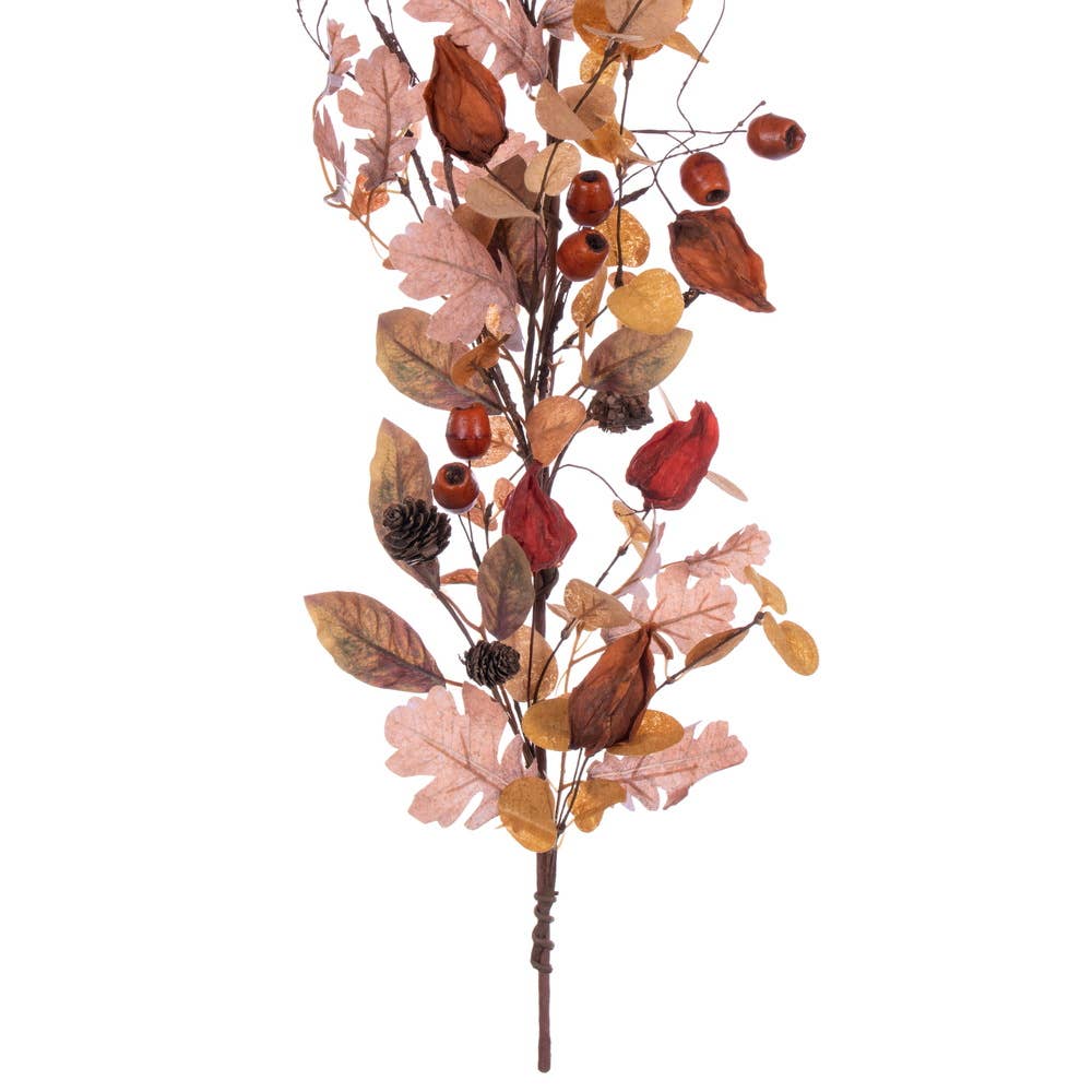 Vickerman 5' Autumn Orange Assorted Leaf Garland for wholesale on Faire2