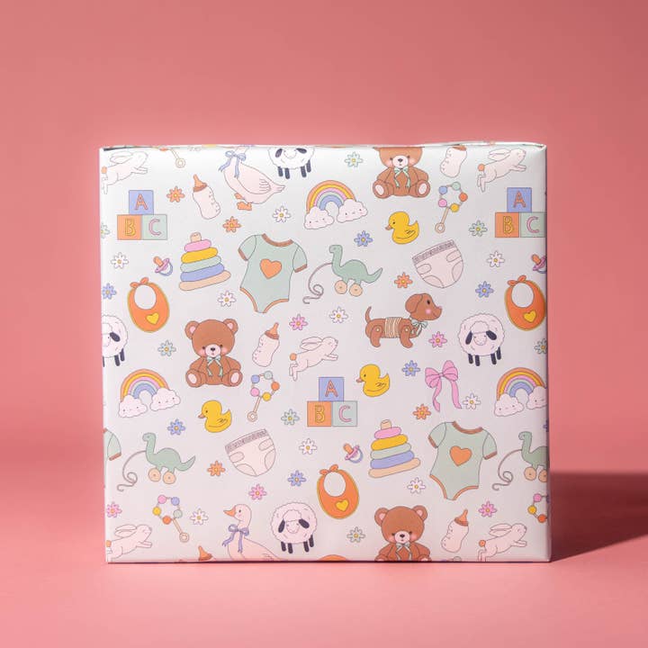 Illustrating Amy - Wholesale Wrapping Paper Roll - Baby Celebration Gift Wrap Rolls 1