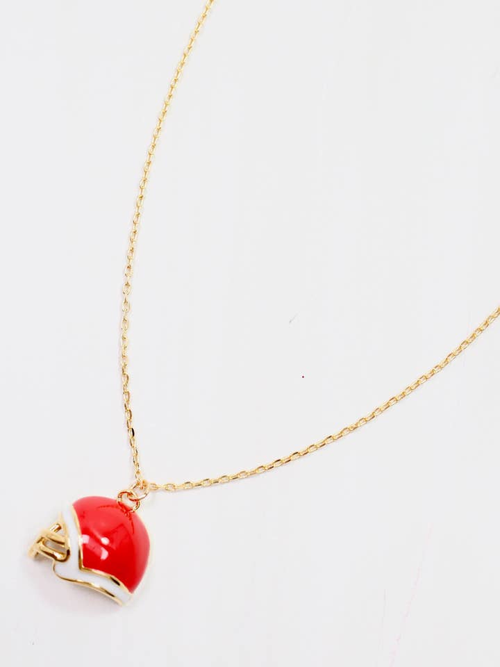 Collier Casque Émail Rouge Blanc pour la vente par Caroline Hill