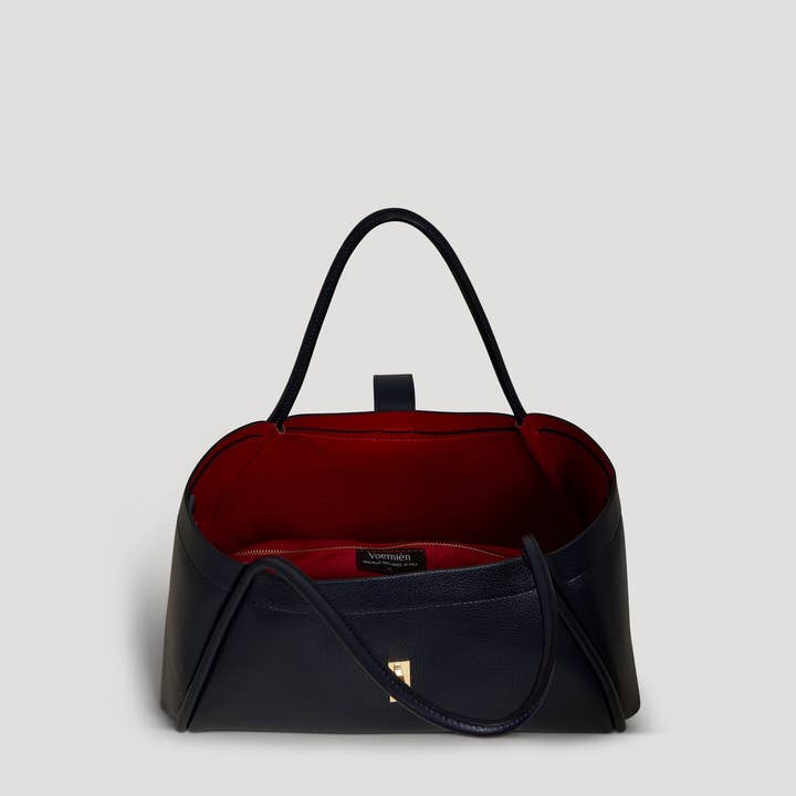 Voemièn – Mala com alça superior – Mulher por atacado – Bolsa Mayfair em Couro Togo Azul Marinho5