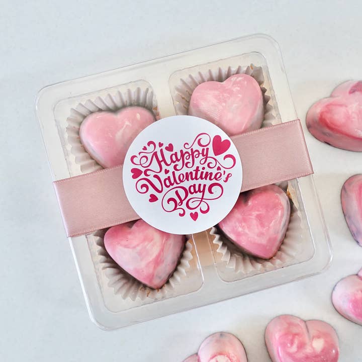 Box of 4 The Perfect Pair PB&J Truffles for wholesale by Succulent Chocolates & Sweets Inc