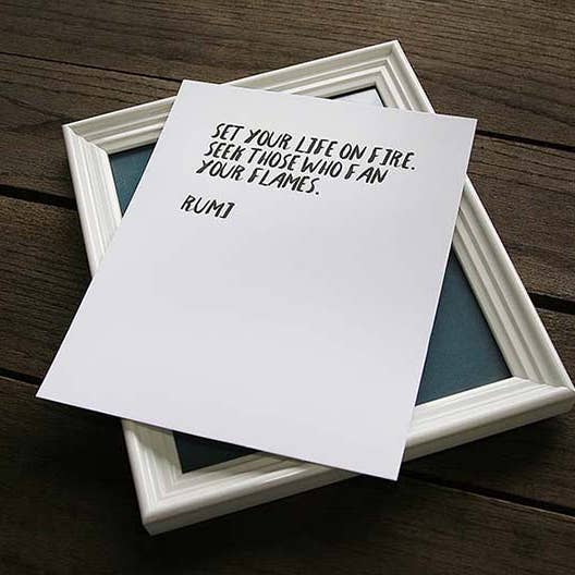 8 x 10 Life On Fire - Rumi Art Print for wholesale by Sky of Blue Cards