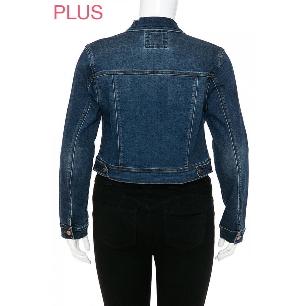 UP CLOTHING - Wholesale Denim Jacket - Women's - PLUS SIZE REPREVE DESTRUCTED JACKET3