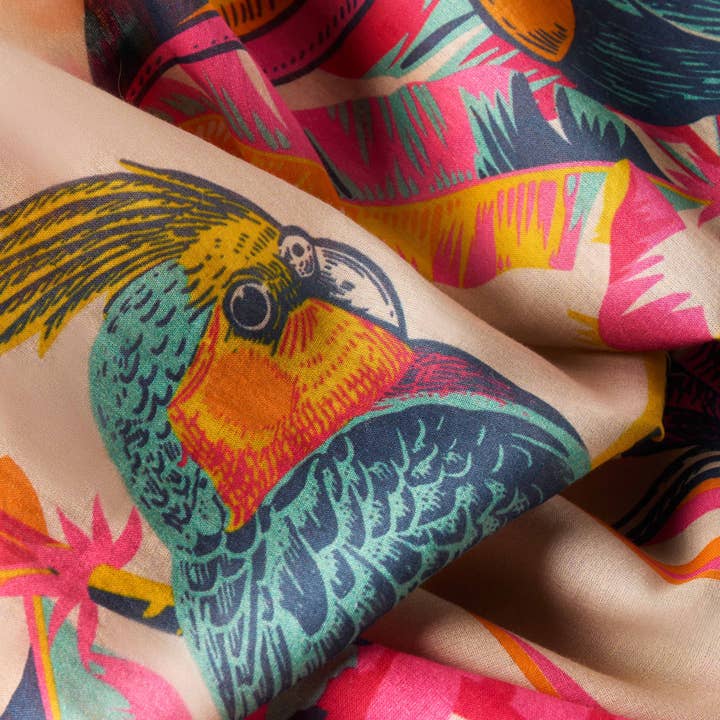 Pink Cotton Scarf - Tropical Paradise for wholesale on Faire2