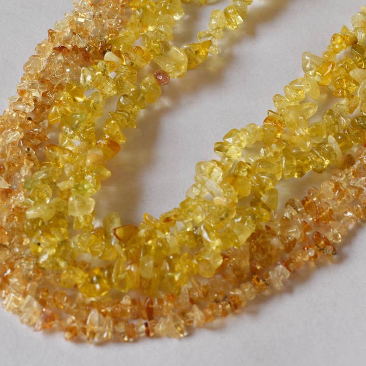 Collana con perline di citrino, perline di cristallo non tagliate per la vendita all'ingrosso da parte di Soothing Crystals