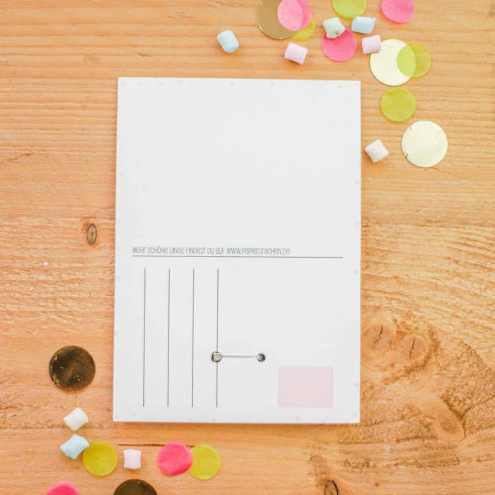 Papierdrachen - Wholesale Postcard - postcard + single button - set 13