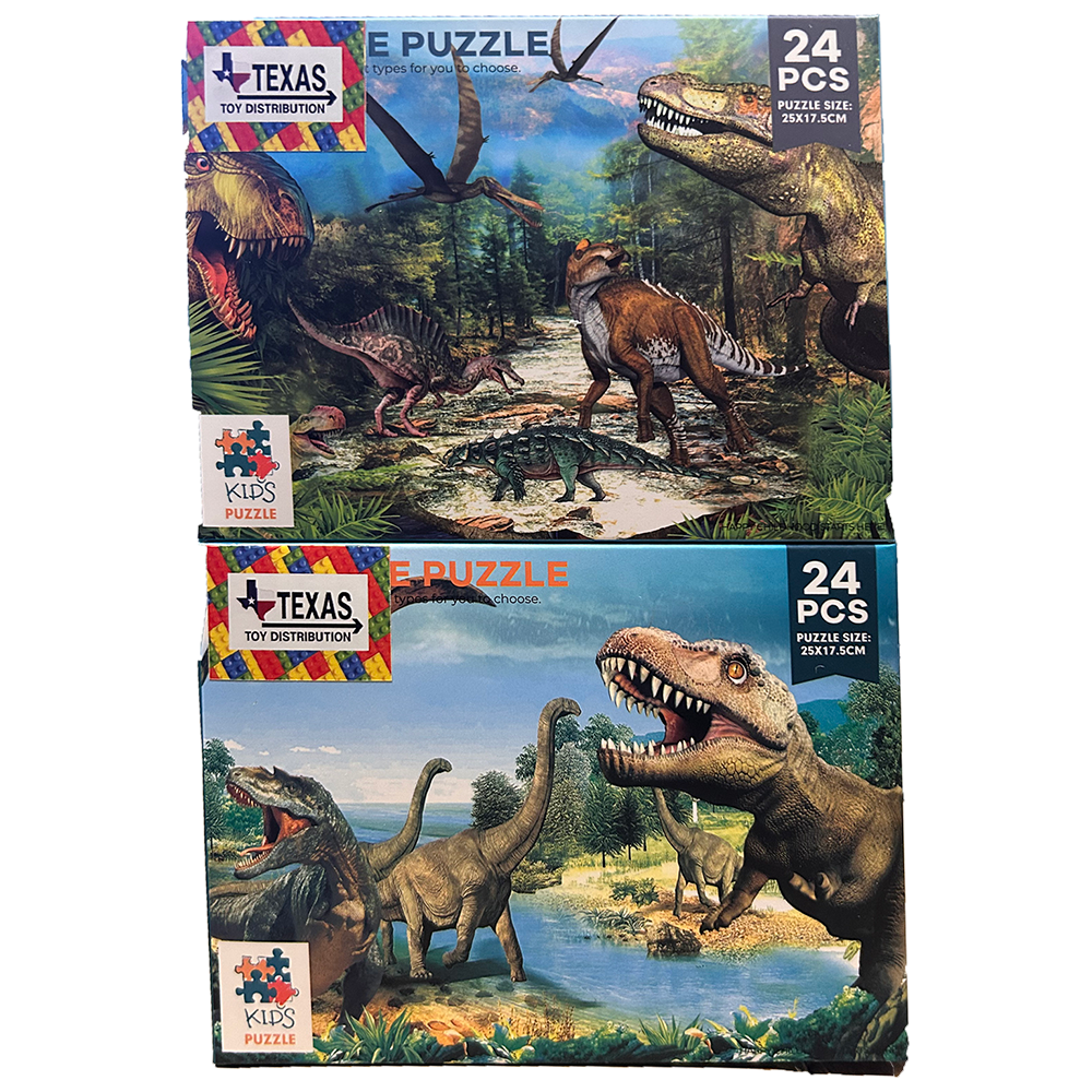 Wholesale Dinosaur Puzzle Display Set of 16, Assort x4 Dino