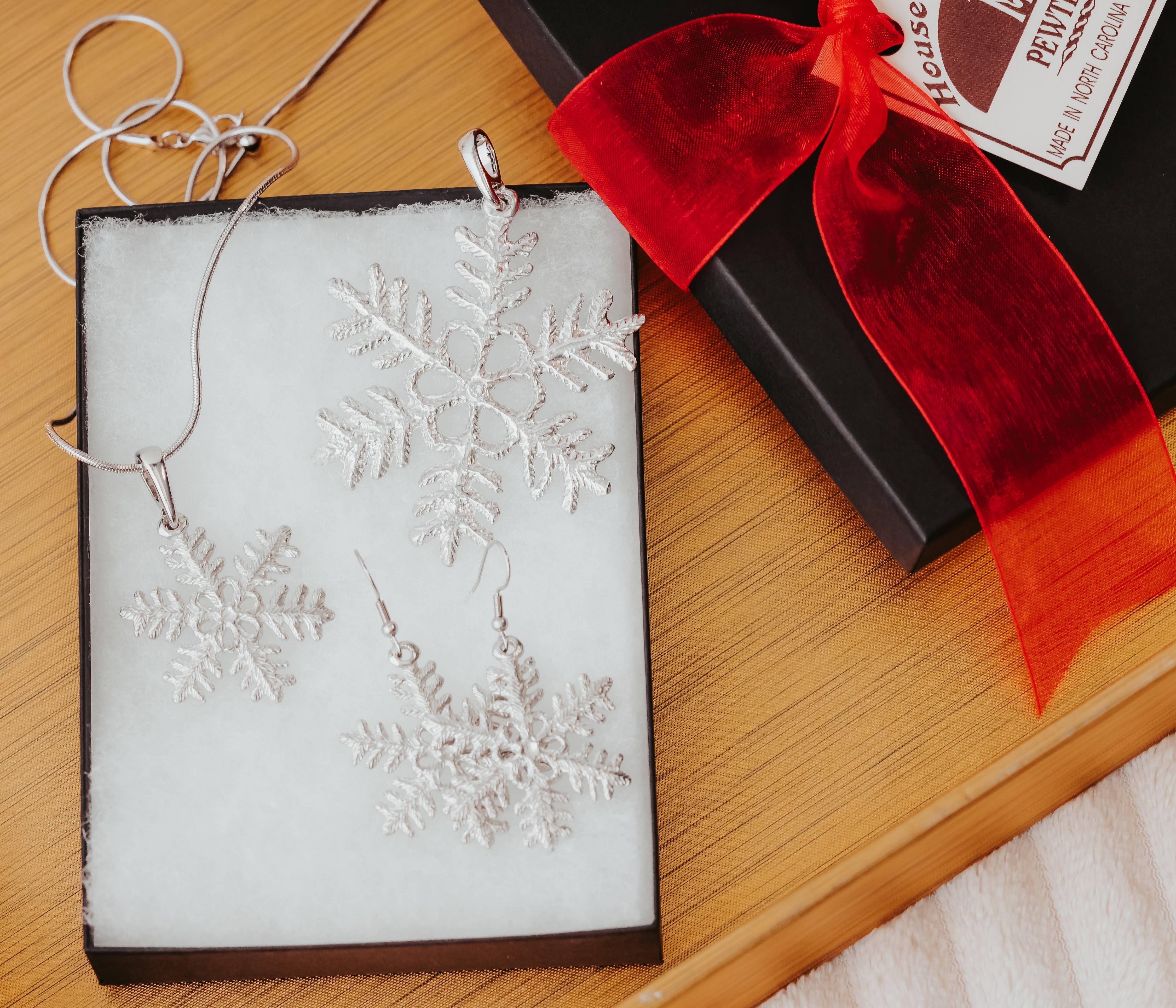 House of Morgan Pewter - Wholesale Jewelry Set - Snowflake Jewelry - Earrings - Necklace - Gift Box1