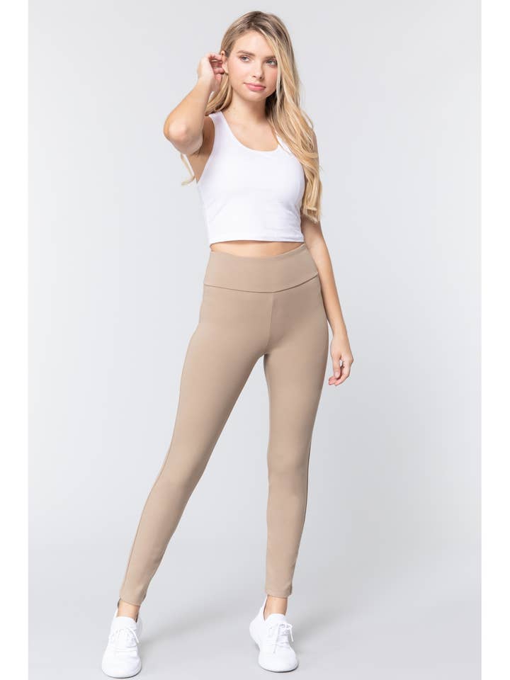 PANTALON LONG EN PONTE AVEC BANDE DE TAILLE pour la vente par Honey J