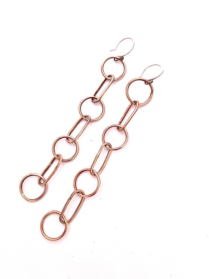 Kettenglied-Bronze-Ohrringe für den Großhandel von Union Studio Metals