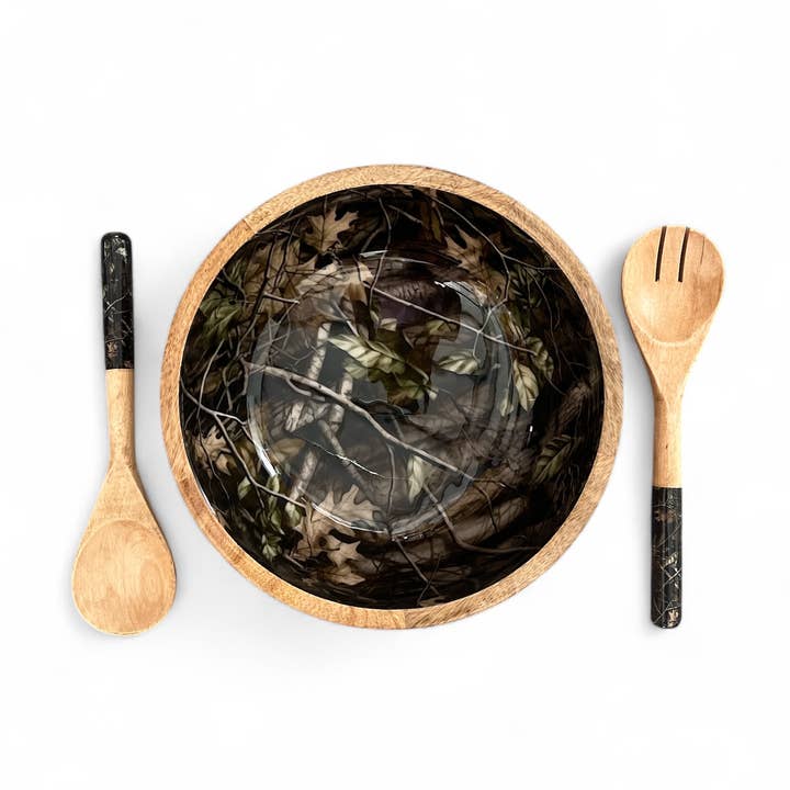 Camo 12" Decorative Bowl Item 1-49 for wholesale by My Casita